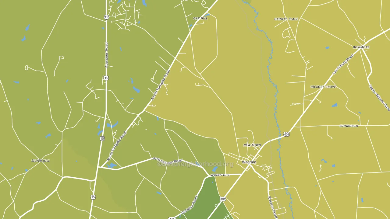 Wagram, NC block-group voter-turnout map