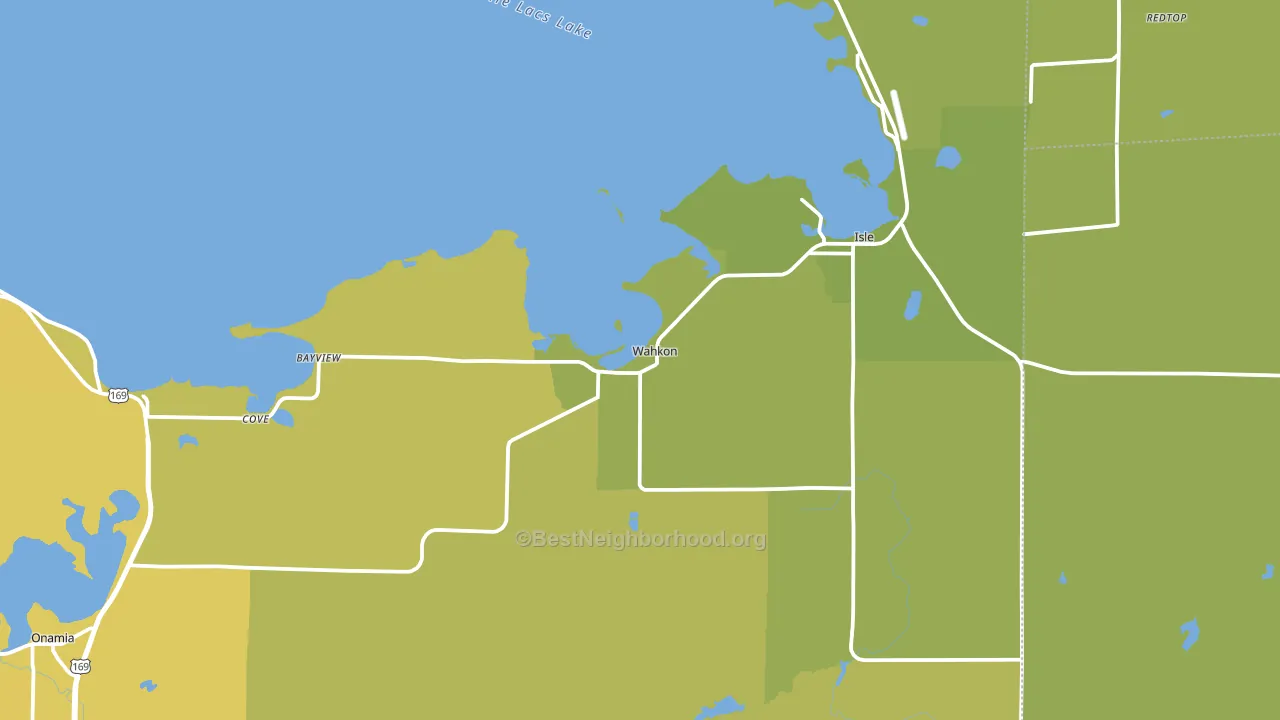 Wahkon, MN block-group voter-turnout map