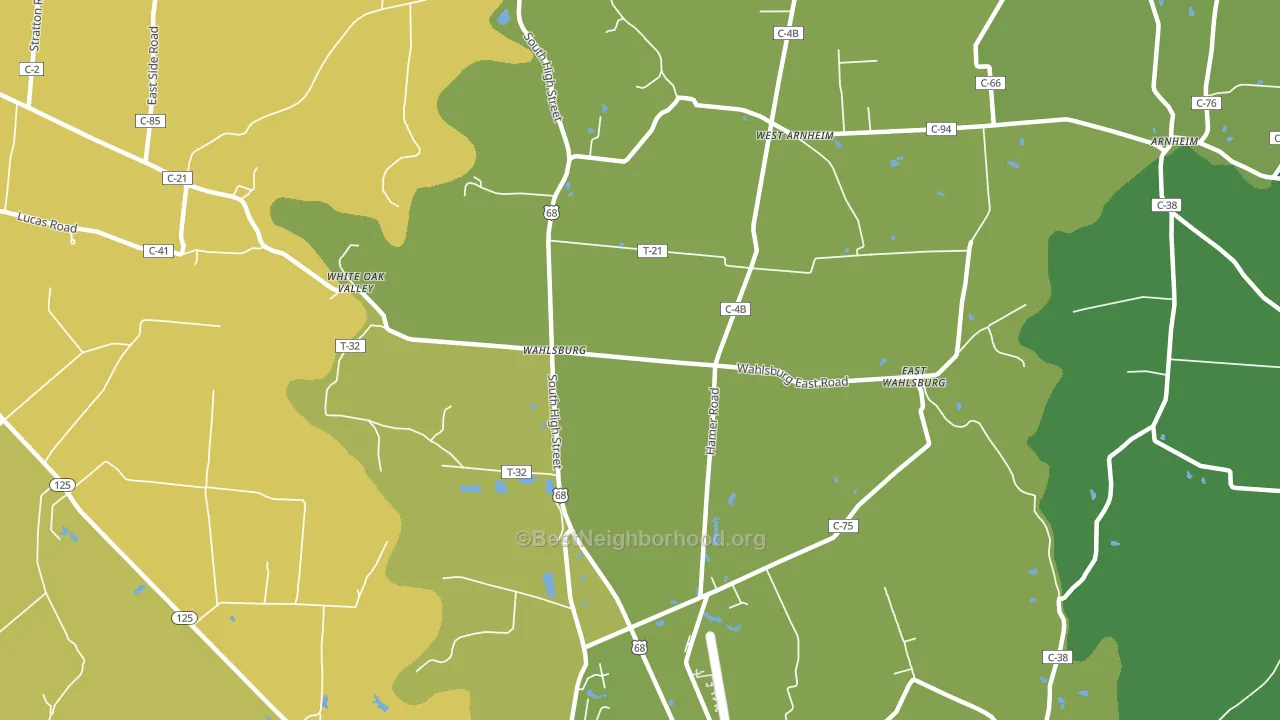 Wahlsburg, OH block-group voter-turnout map