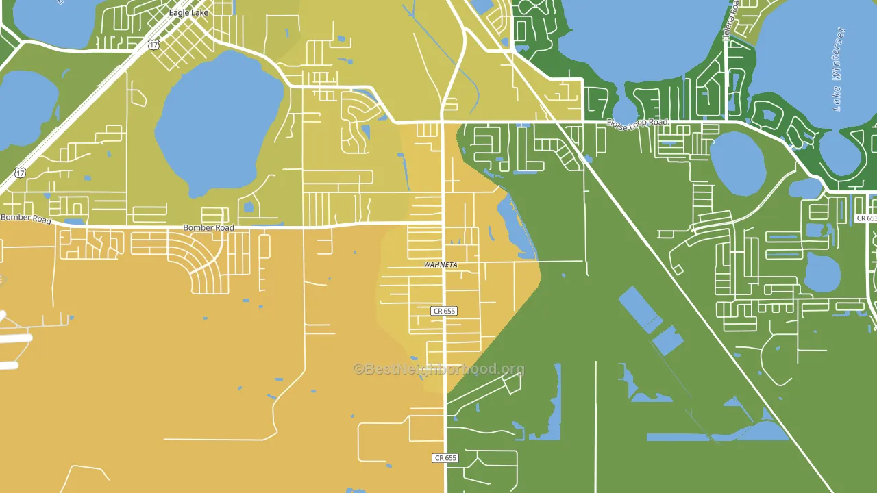 Wahneta, Winter Haven, FL block-group voter-turnout map