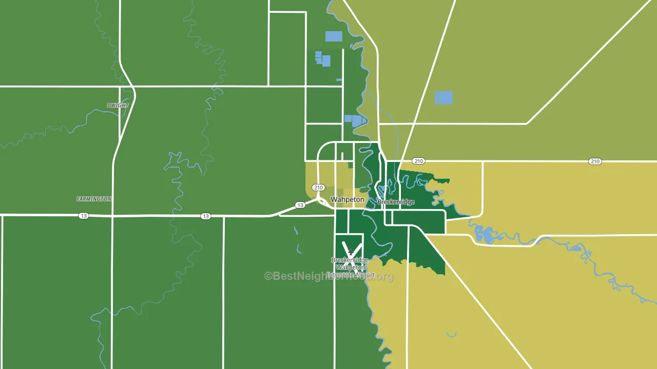 Wahpeton, ND block-group voter-turnout map