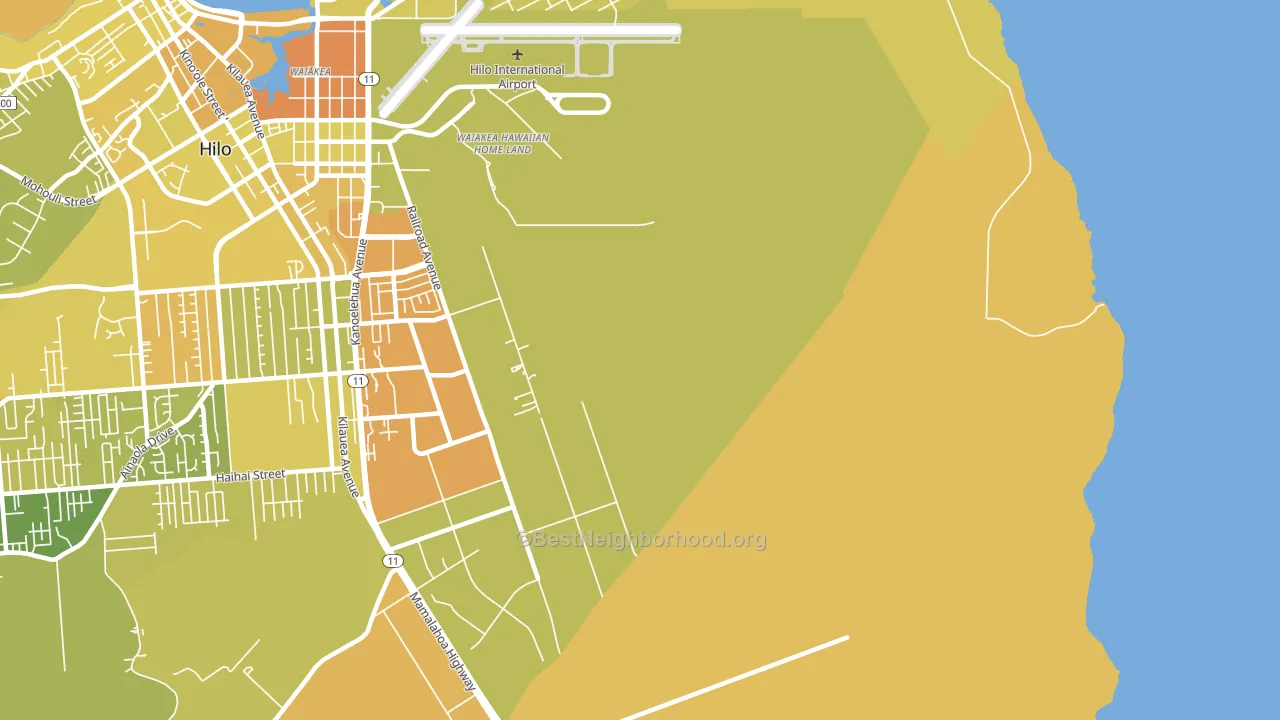 Waiakea, HI block-group voter-turnout map