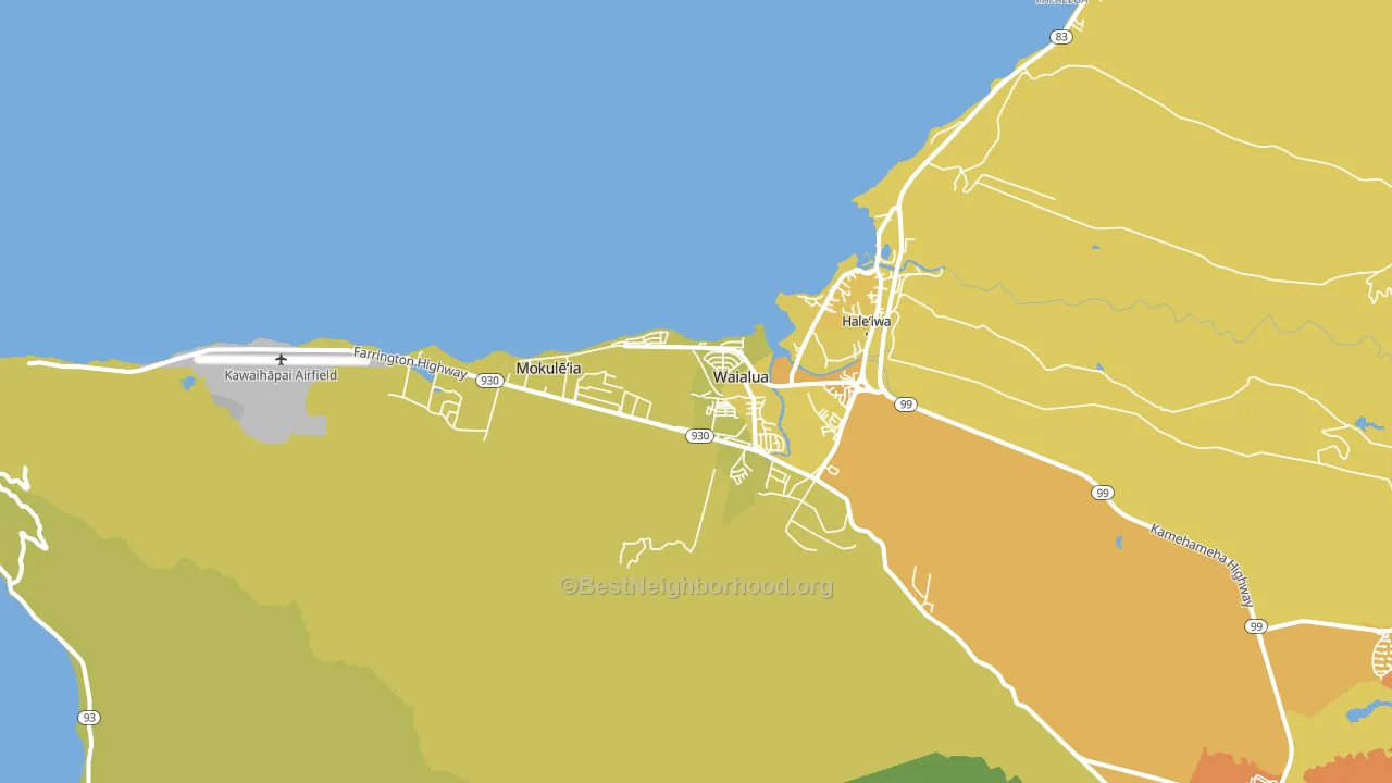 Waialua, HI block-group voter-turnout map