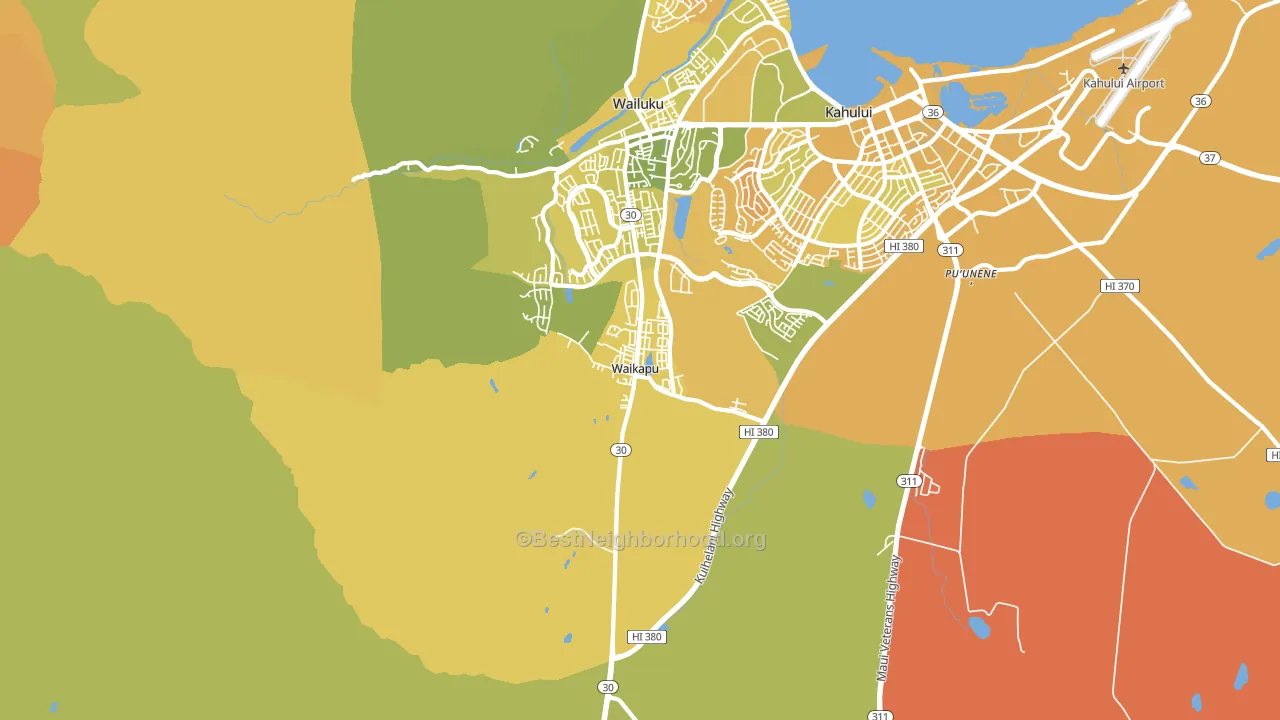 Waikapu, HI block-group voter-turnout map
