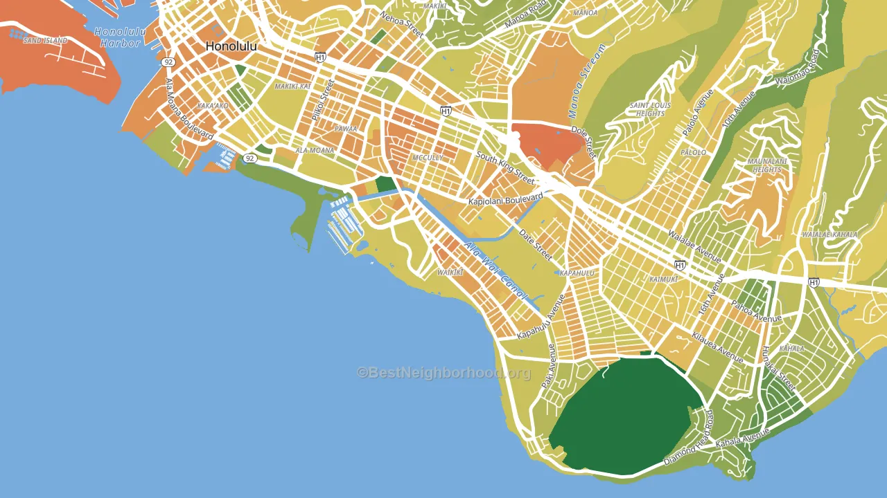 Waikiki, Honolulu, HI block-group voter-turnout map