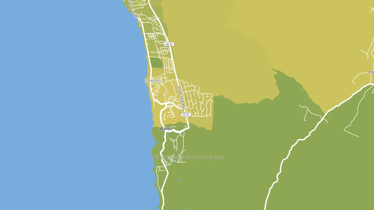 Wailea, Kihei, HI block-group voter-turnout map