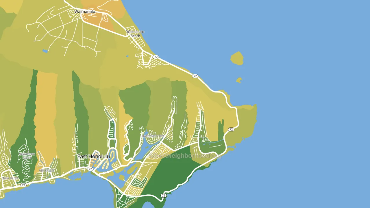 Waimanalo Beach, HI block-group voter-turnout map