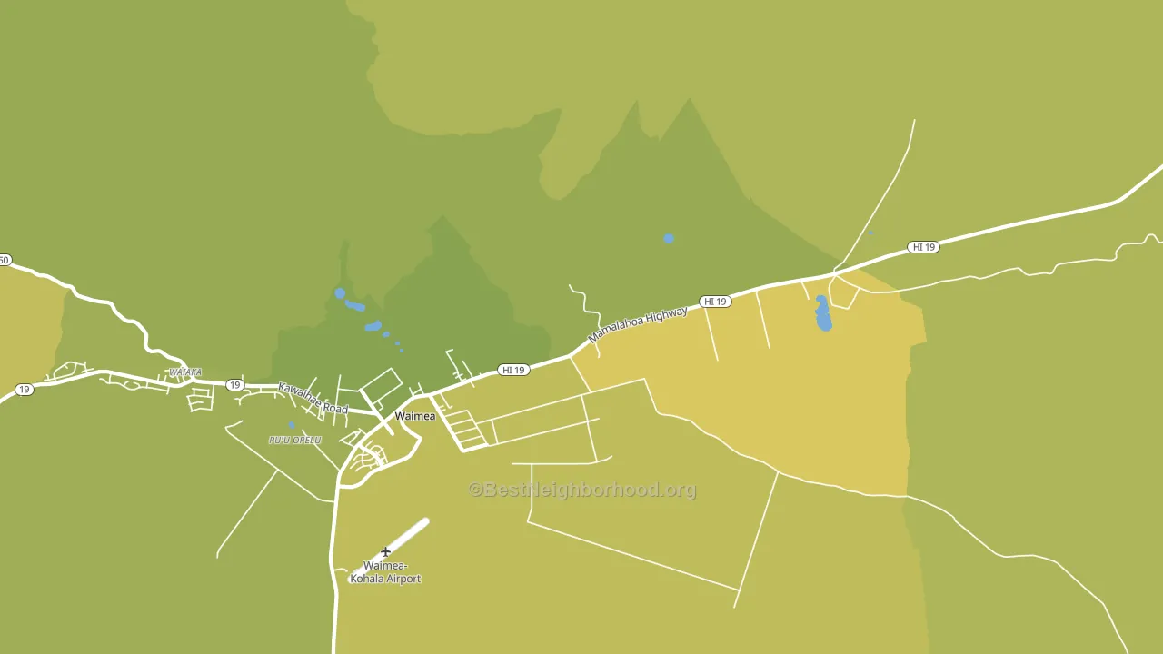 Waimea, HI block-group voter-turnout map