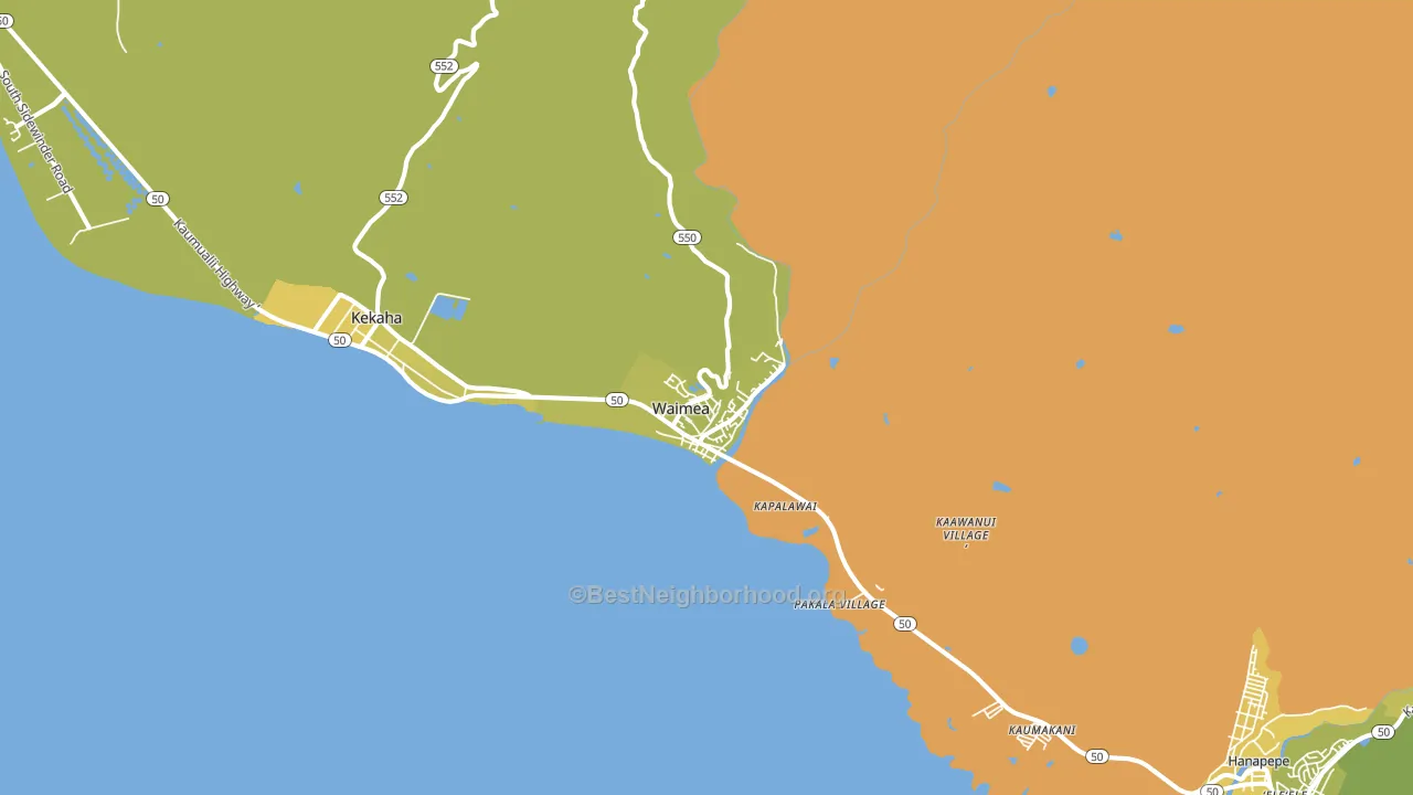 Waimea Kauai, HI block-group voter-turnout map