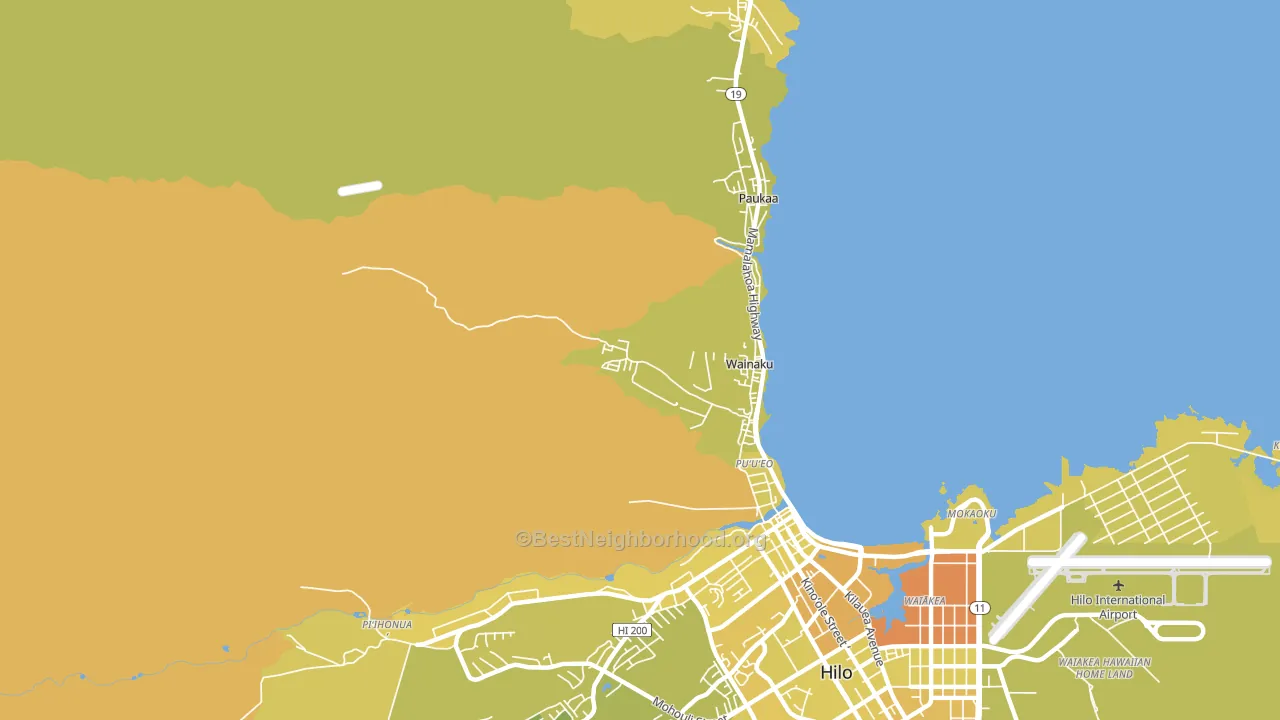 Wainaku, HI block-group voter-turnout map