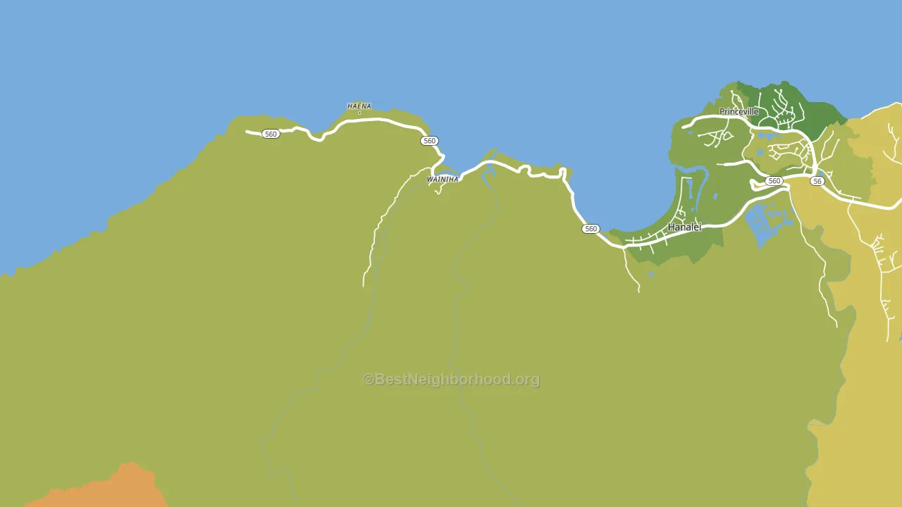 Wainiha, HI block-group voter-turnout map