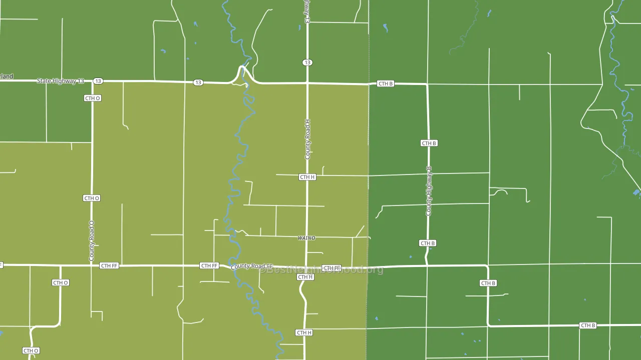Waino, WI block-group voter-turnout map