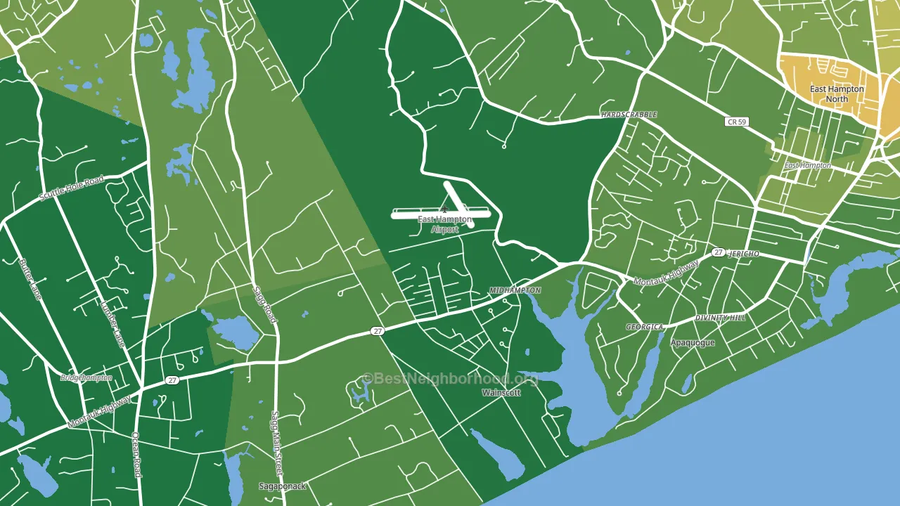 Wainscott, NY block-group voter-turnout map