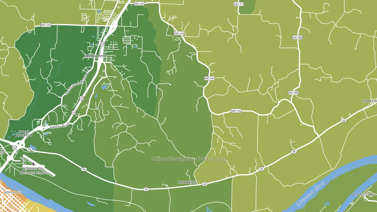 Wainwright, MO block-group voter-turnout map
