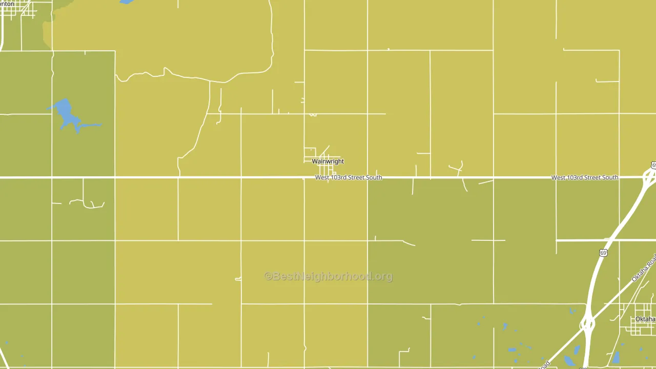 Wainwright, OK block-group voter-turnout map