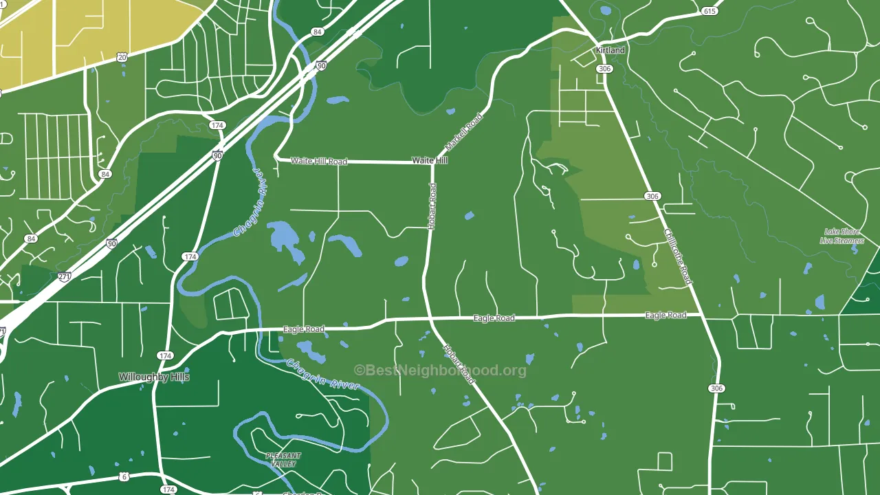 Waite Hill, OH block-group voter-turnout map