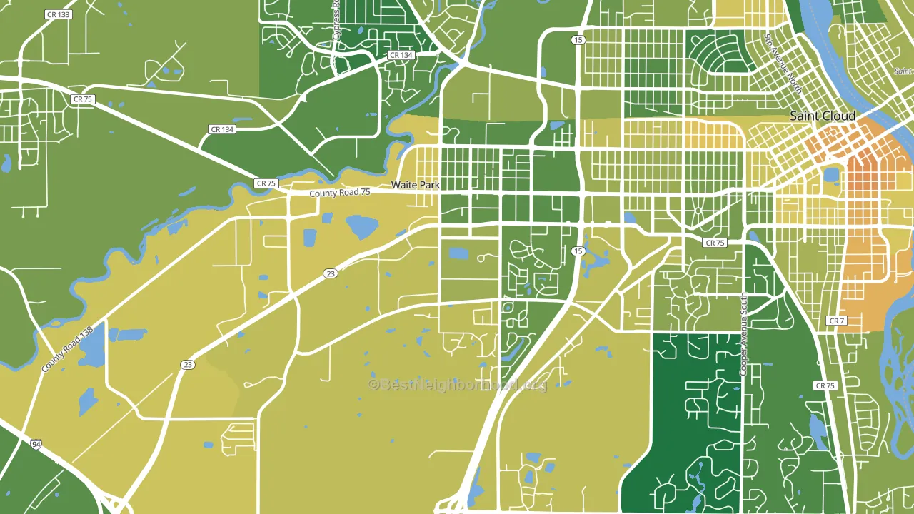 Waite Park, MN block-group voter-turnout map