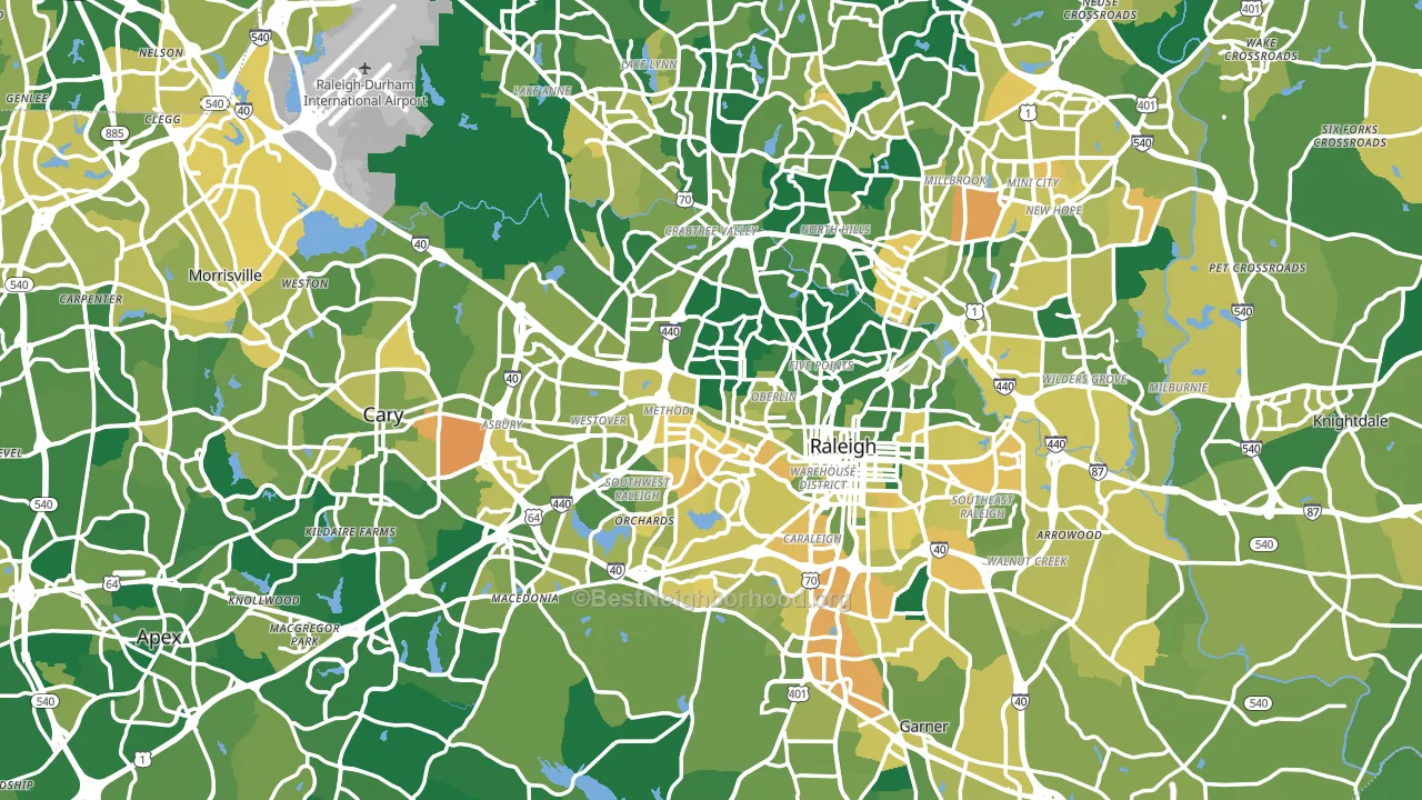 Wake County, NC block-group voter-turnout map