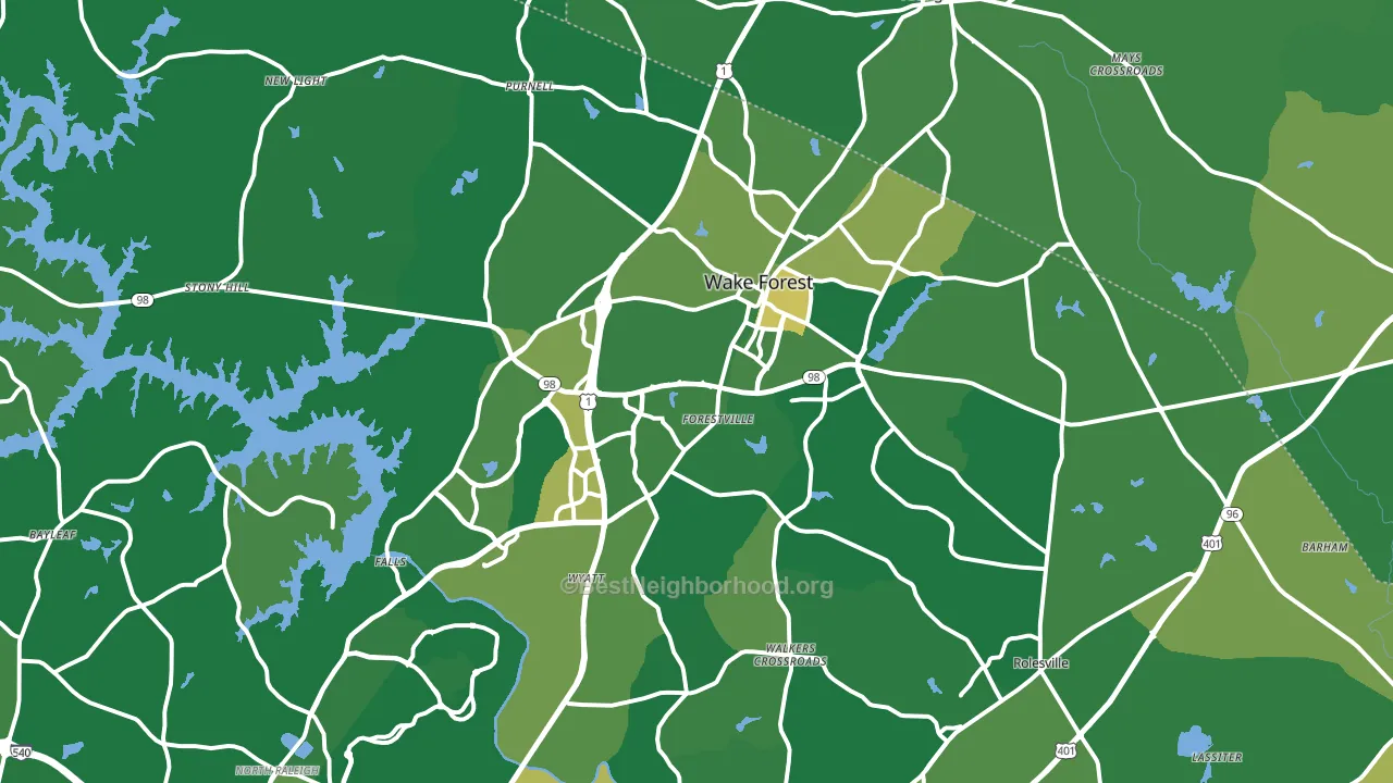 Wake Forest, NC block-group voter-turnout map
