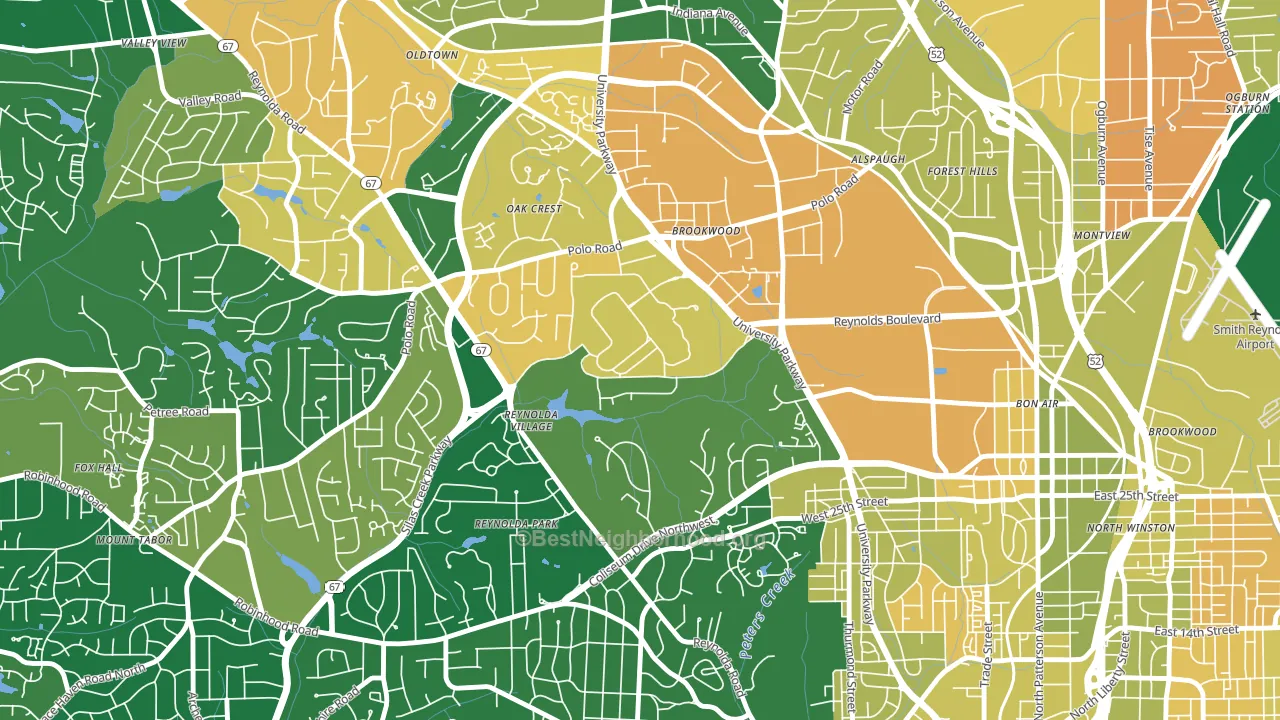 Wake Forest University, Winston-Salem, NC block-group voter-turnout map