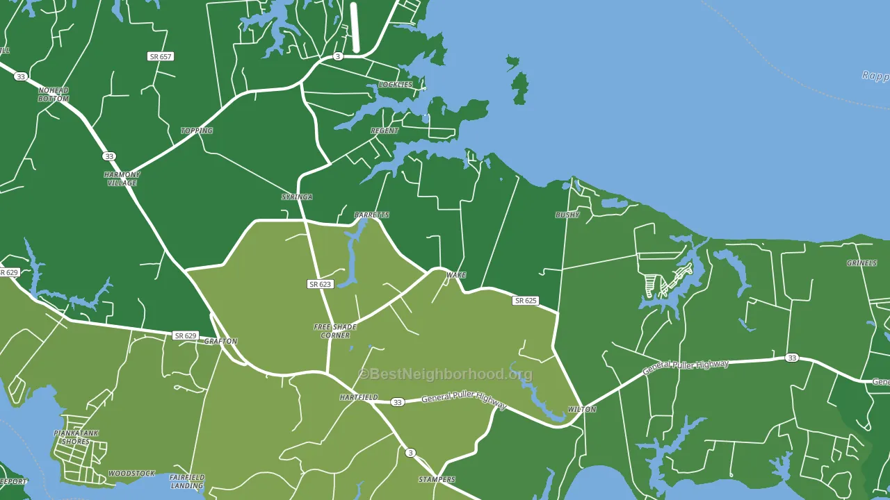 Wake, VA block-group voter-turnout map