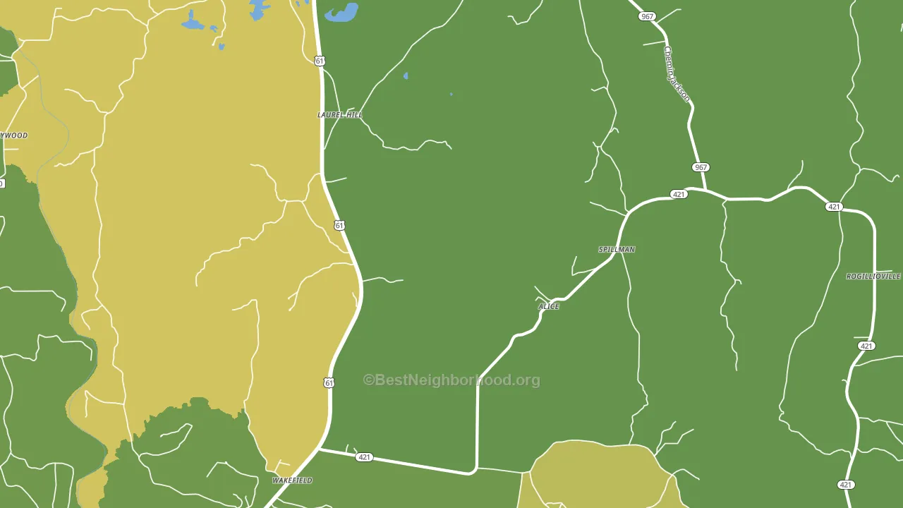 Wakefield, LA block-group voter-turnout map