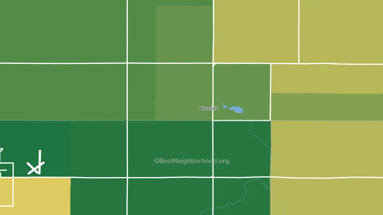 Wakefield, NE block-group voter-turnout map