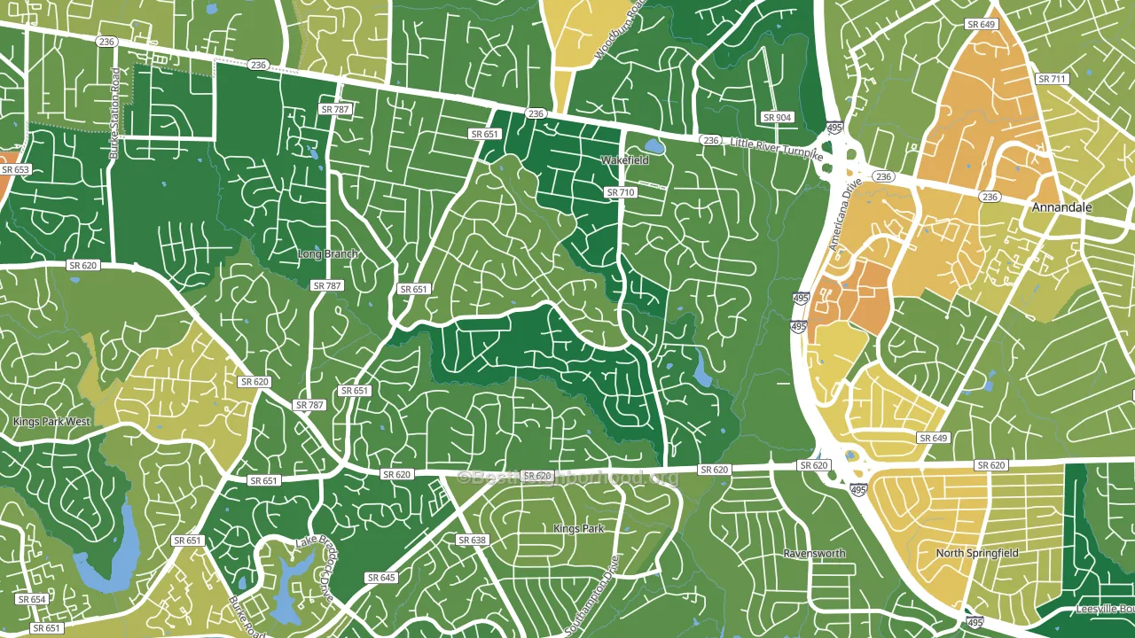 Wakefield Park, Annandale, VA block-group voter-turnout map