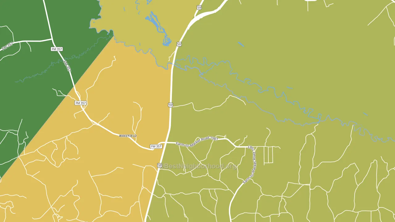 Wakefield, TX block-group voter-turnout map