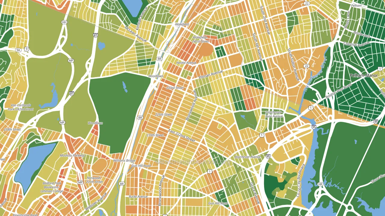 Wakefield-Williamsbridge, Bronx, NY block-group voter-turnout map