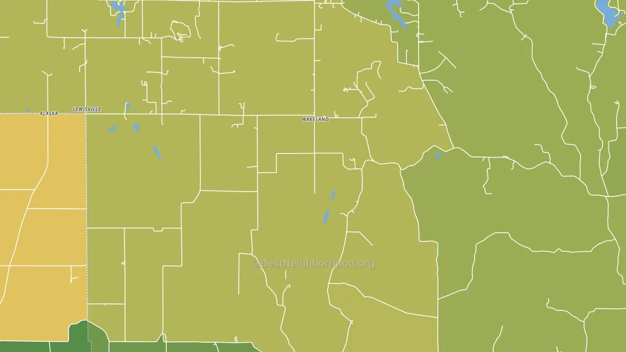 Wakeland, IN block-group voter-turnout map