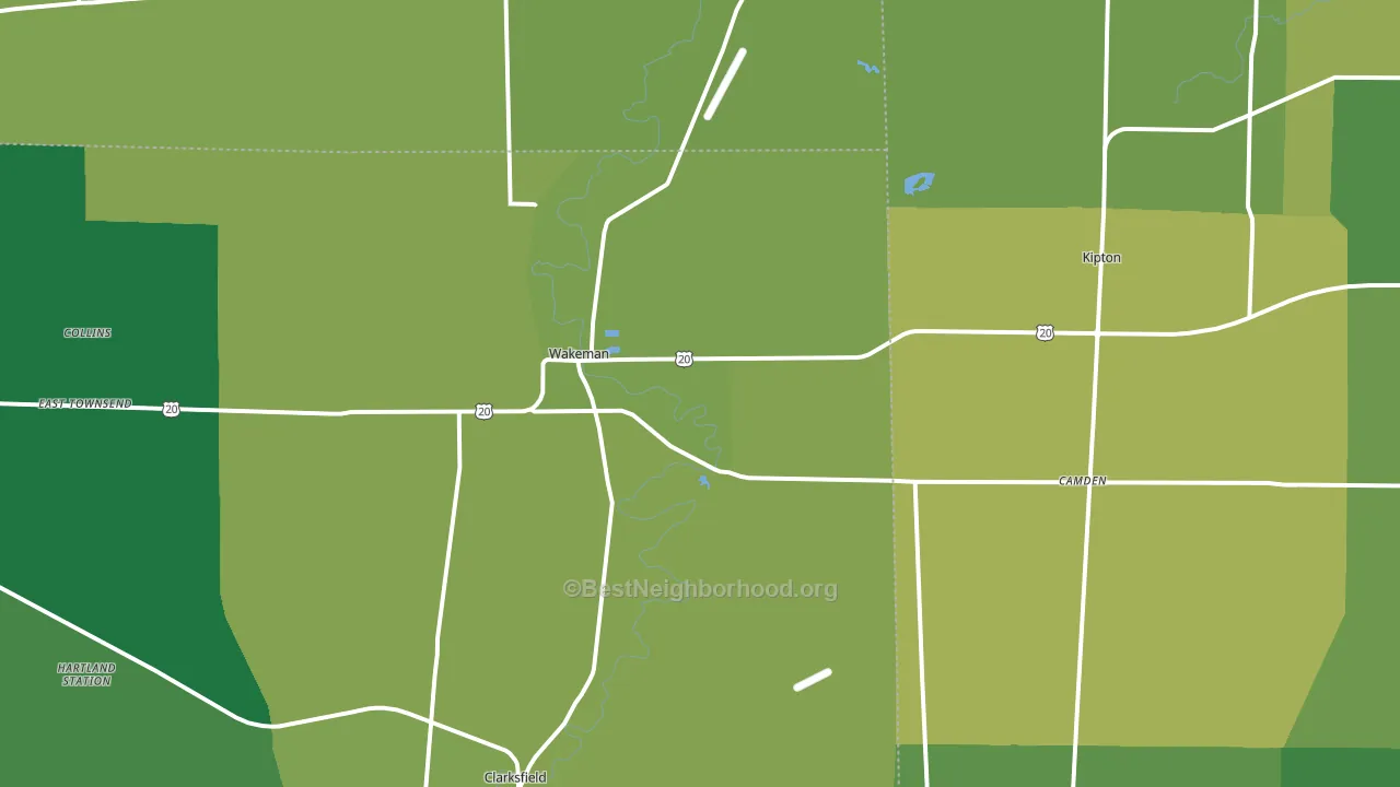 Wakeman, OH block-group voter-turnout map