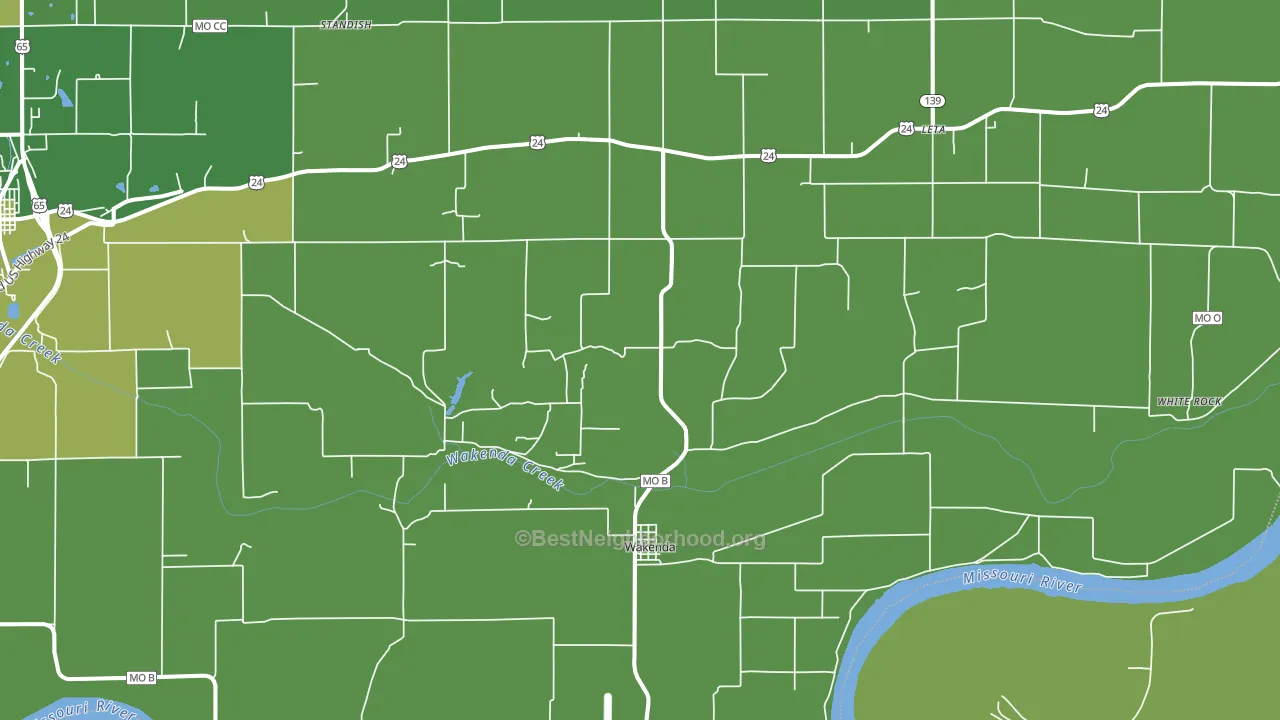 Wakenda, MO block-group voter-turnout map
