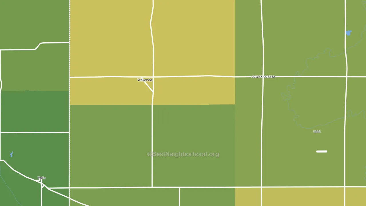 Wakonda, SD block-group voter-turnout map