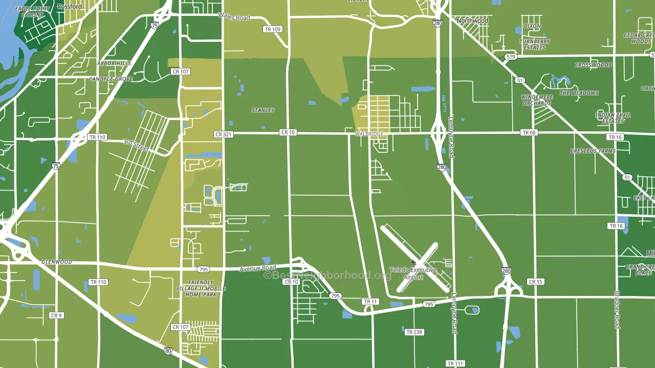 Walbridge, OH block-group voter-turnout map