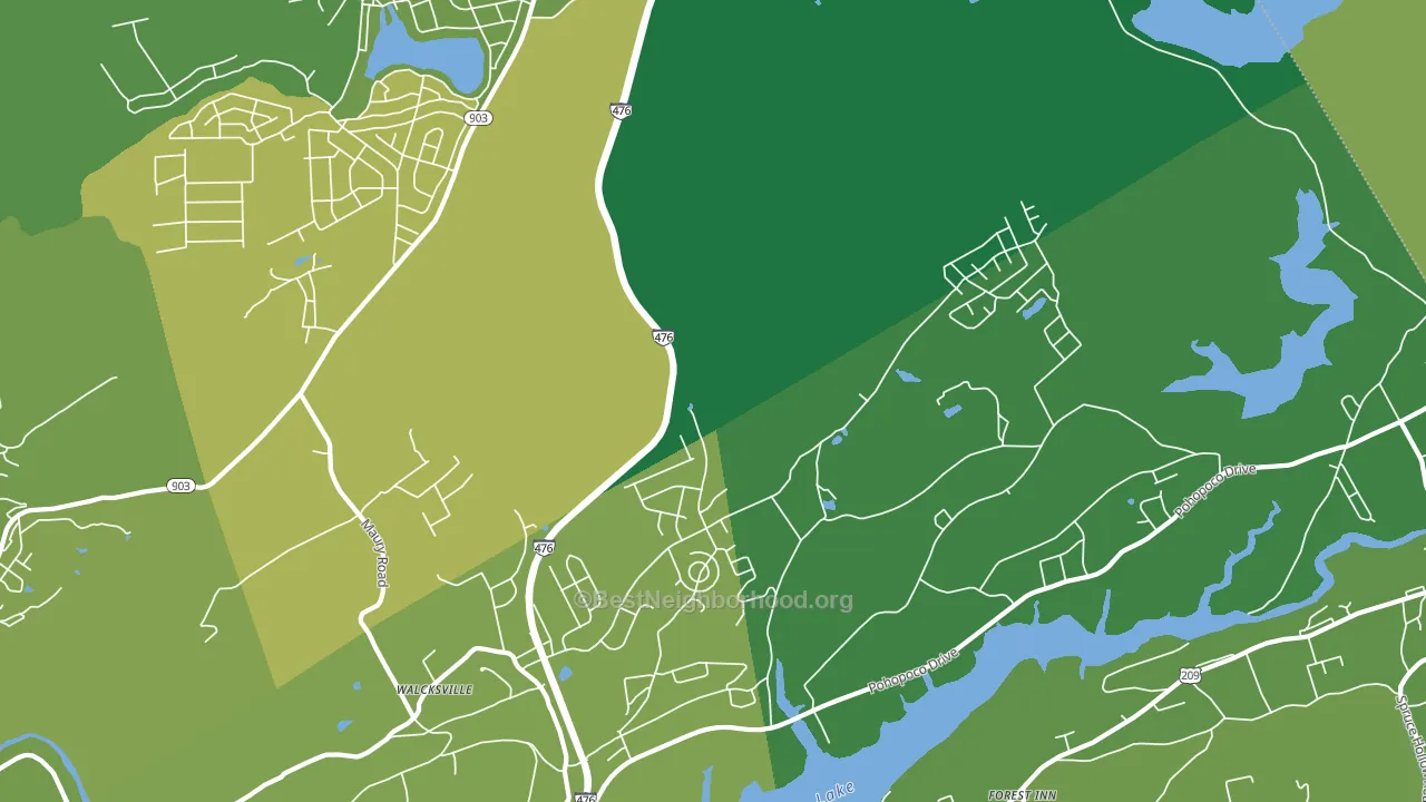 Walcksville, PA block-group voter-turnout map