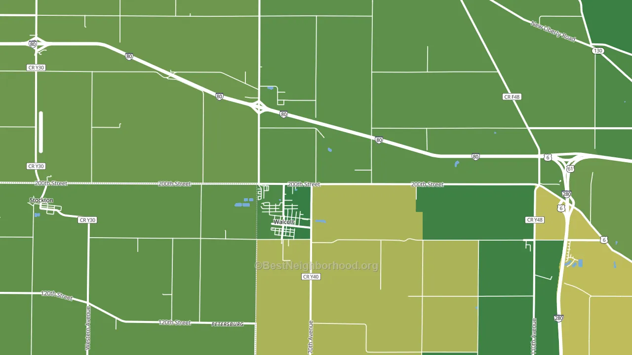 Walcott, IA block-group voter-turnout map