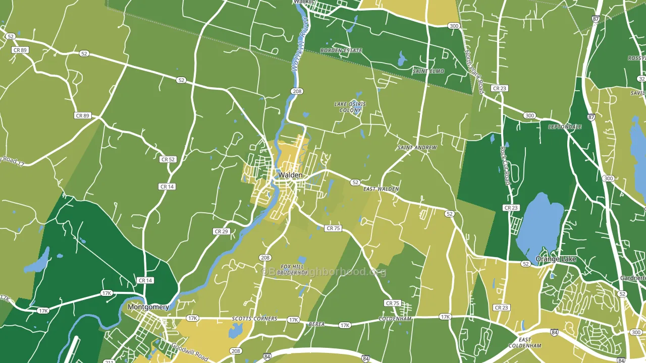 Walden, NY block-group voter-turnout map