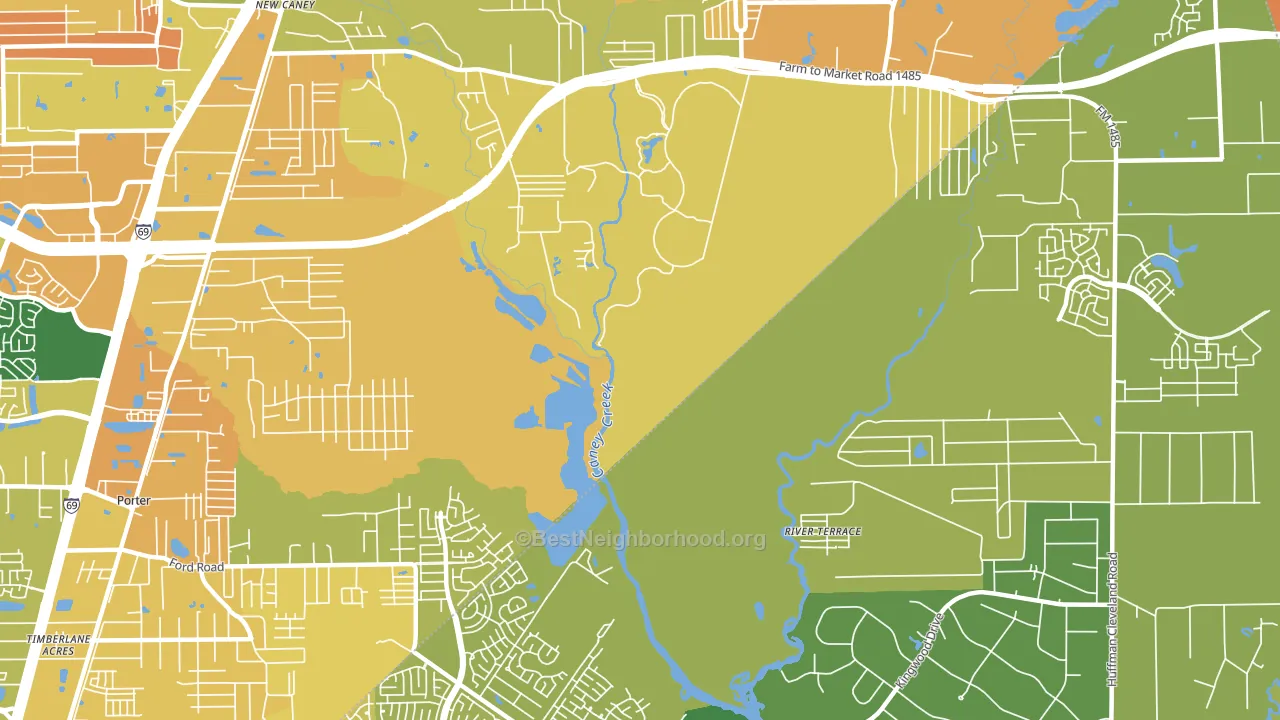 Walden Woods, TX block-group voter-turnout map