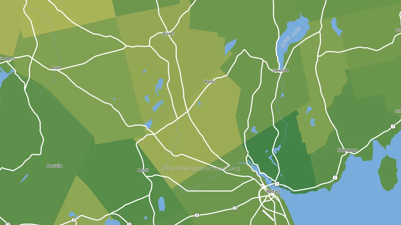 Waldo County, ME block-group voter-turnout map