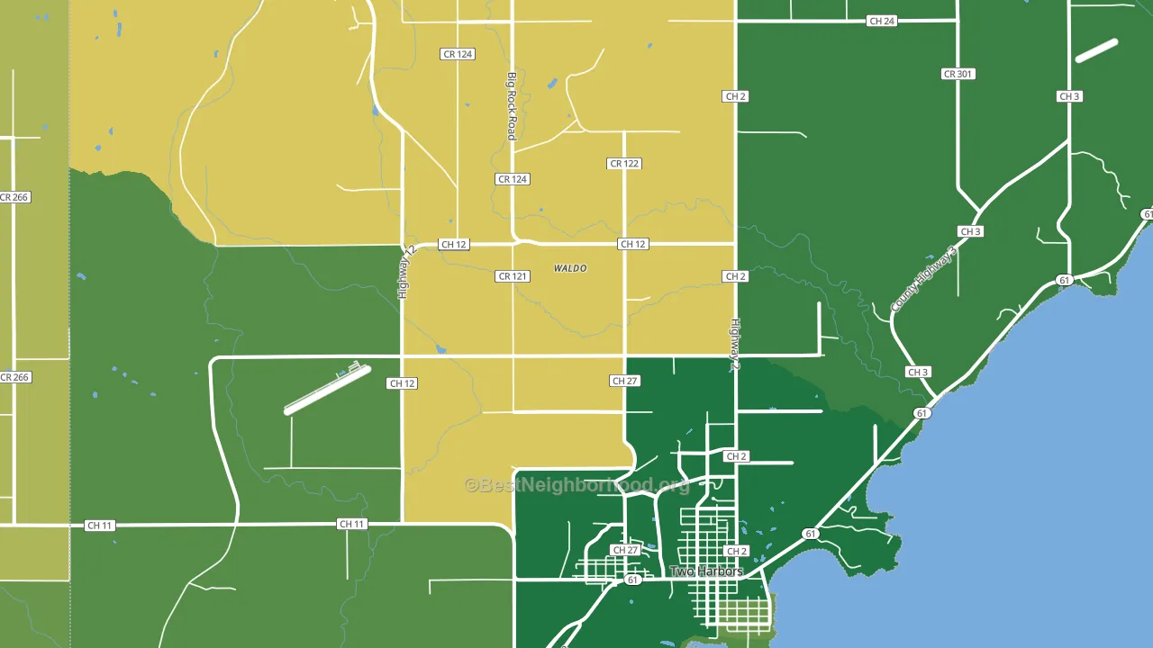 Waldo, MN block-group voter-turnout map