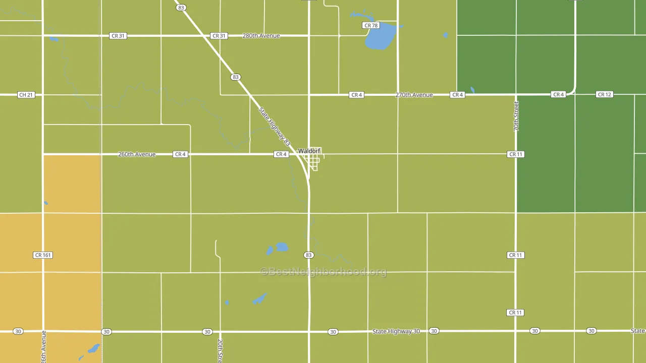 Waldorf, MN block-group voter-turnout map