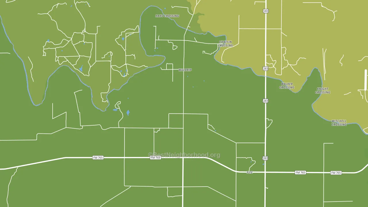 Waldrip, TX block-group voter-turnout map