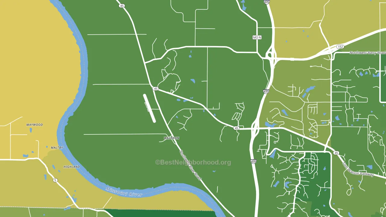 Waldron, MO block-group voter-turnout map