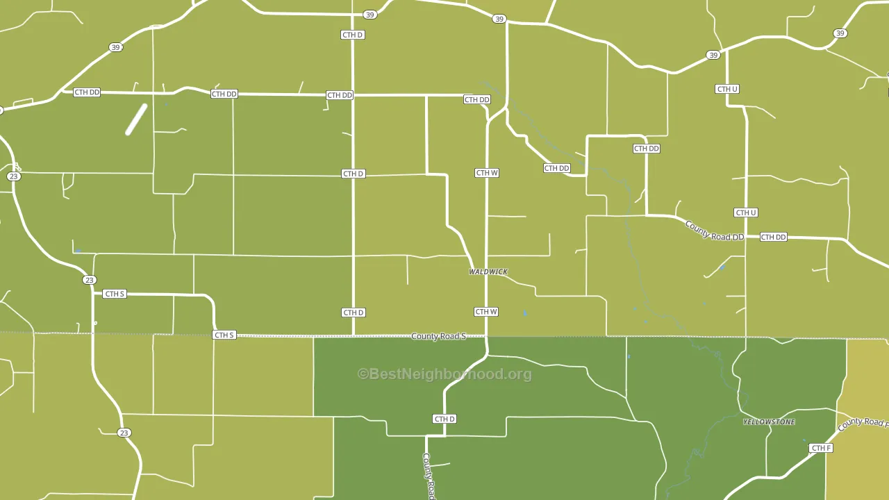 Waldwick, WI block-group voter-turnout map
