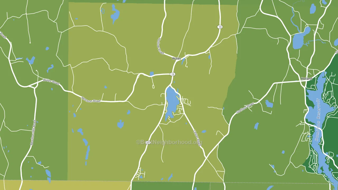 Wales, MA block-group voter-turnout map