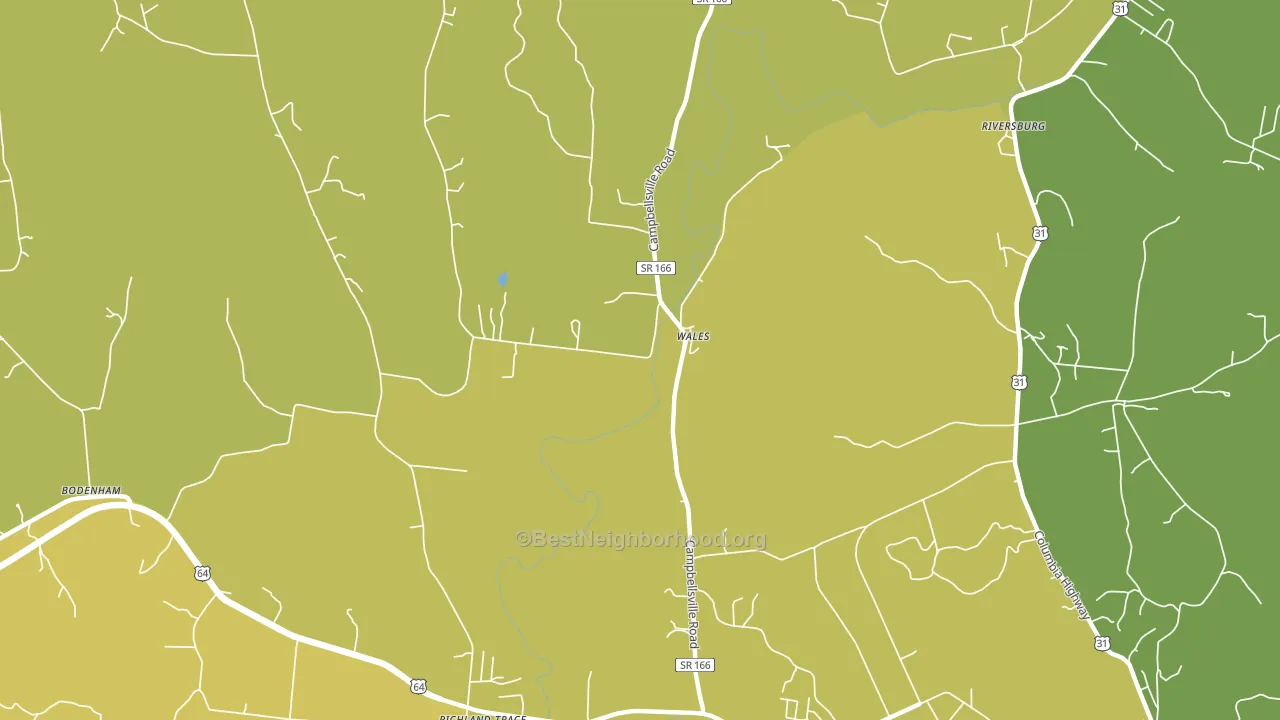 Wales, TN block-group voter-turnout map