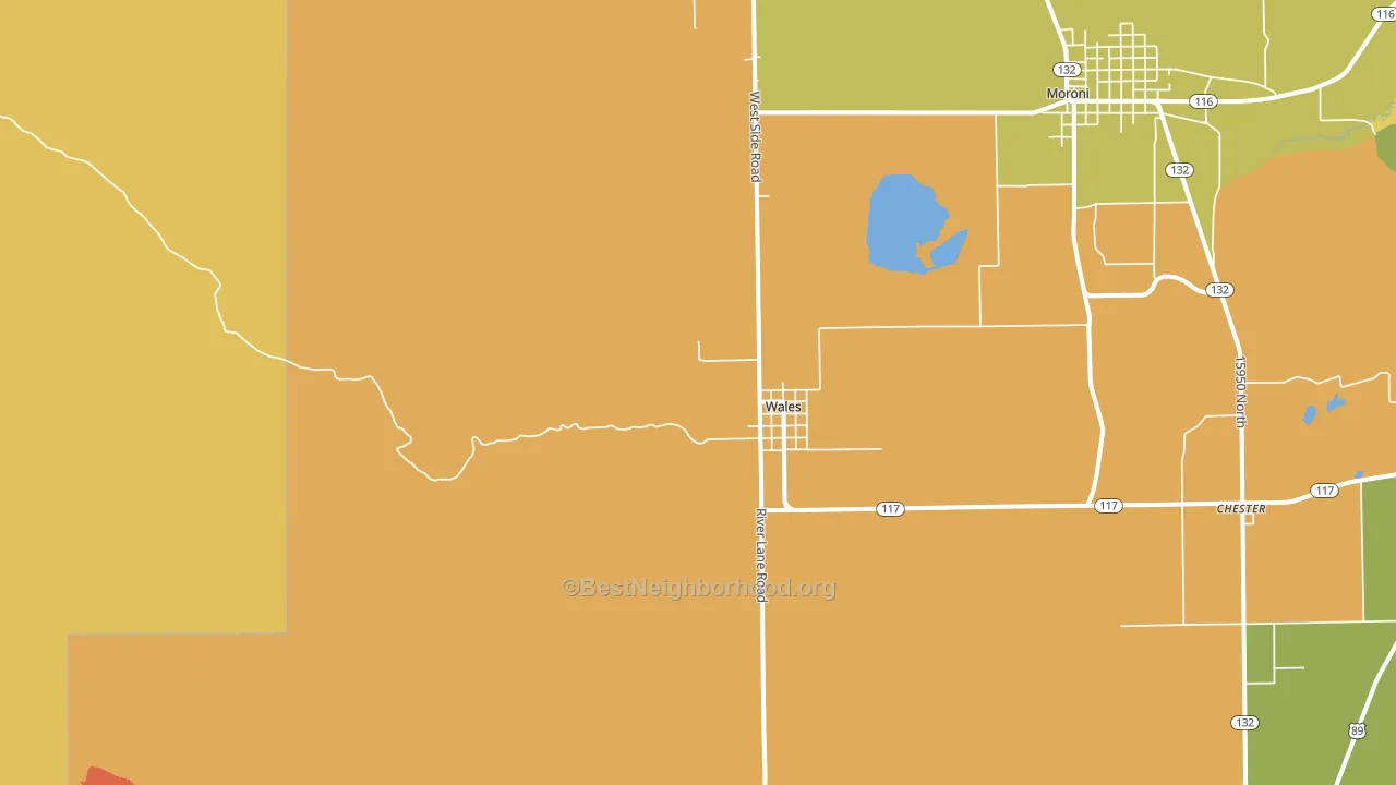 Wales, UT block-group voter-turnout map