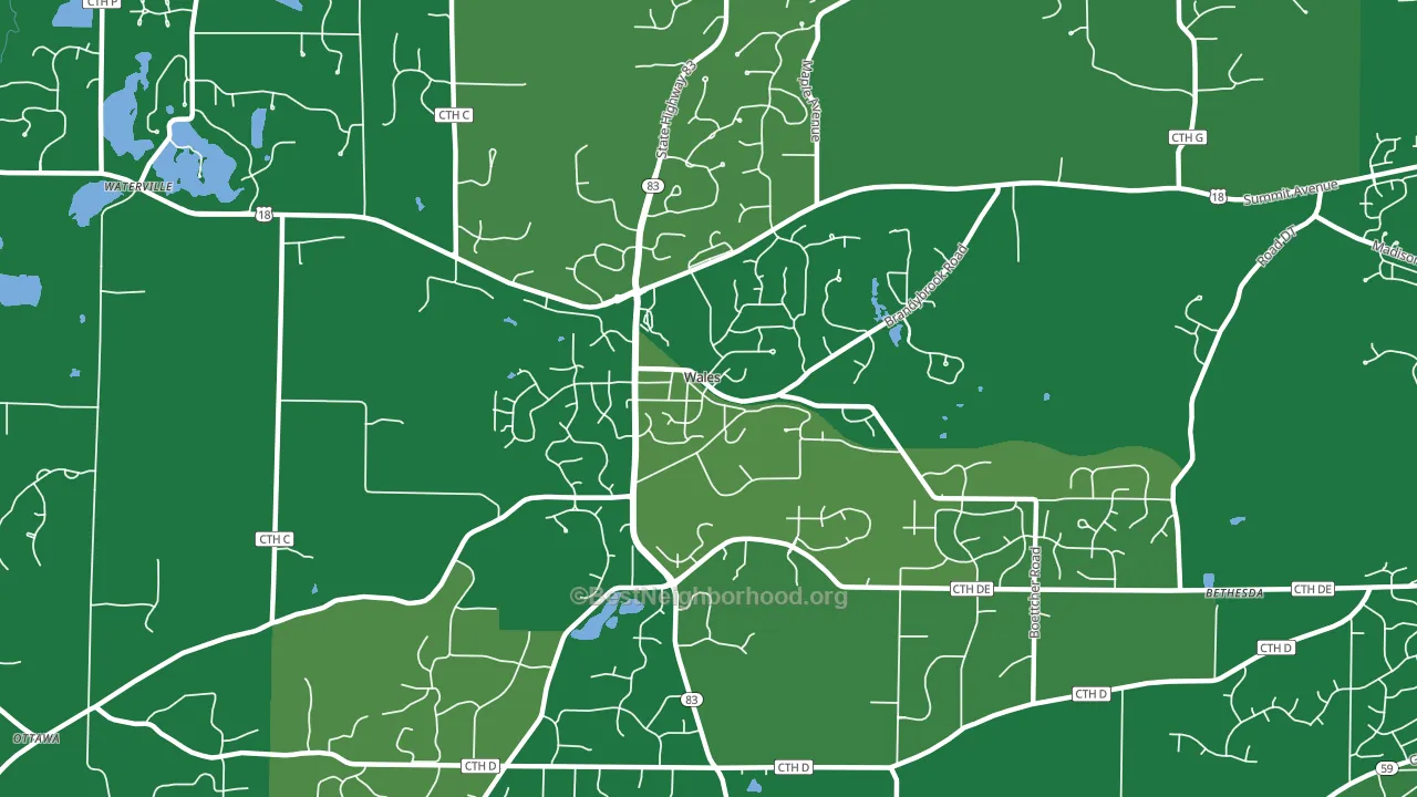 Wales, WI block-group voter-turnout map