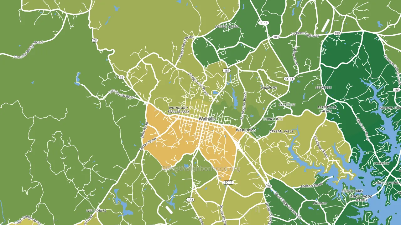 Walhalla, SC block-group voter-turnout map
